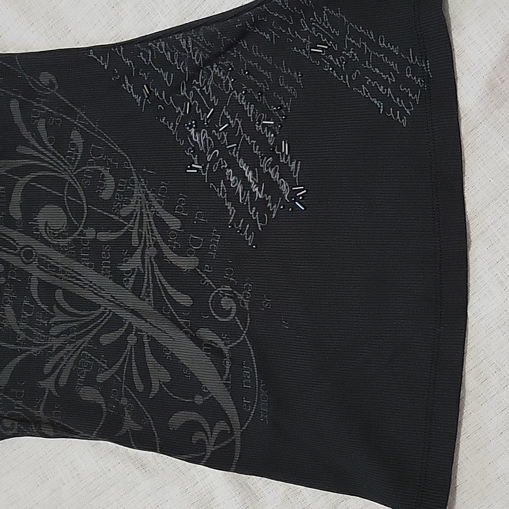 Express Black Embellished Scoopneck Ribbed Tank Small Mint Condition - Picture 3 of 9